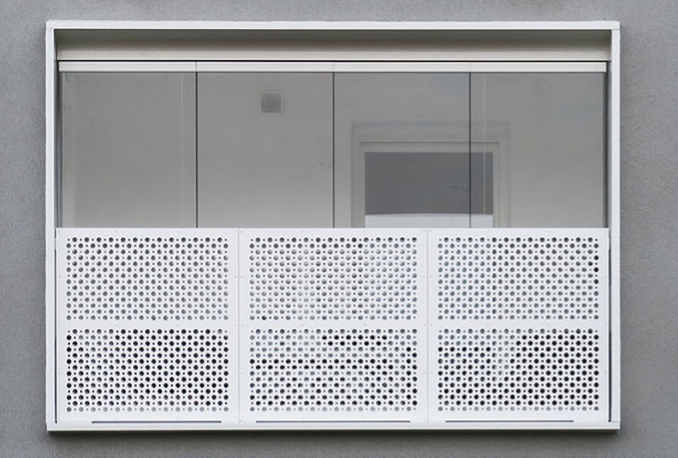 White perforated metal