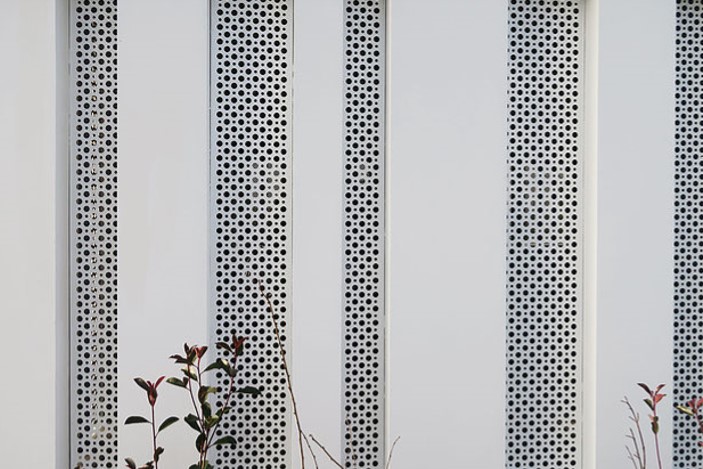 White perforated metal