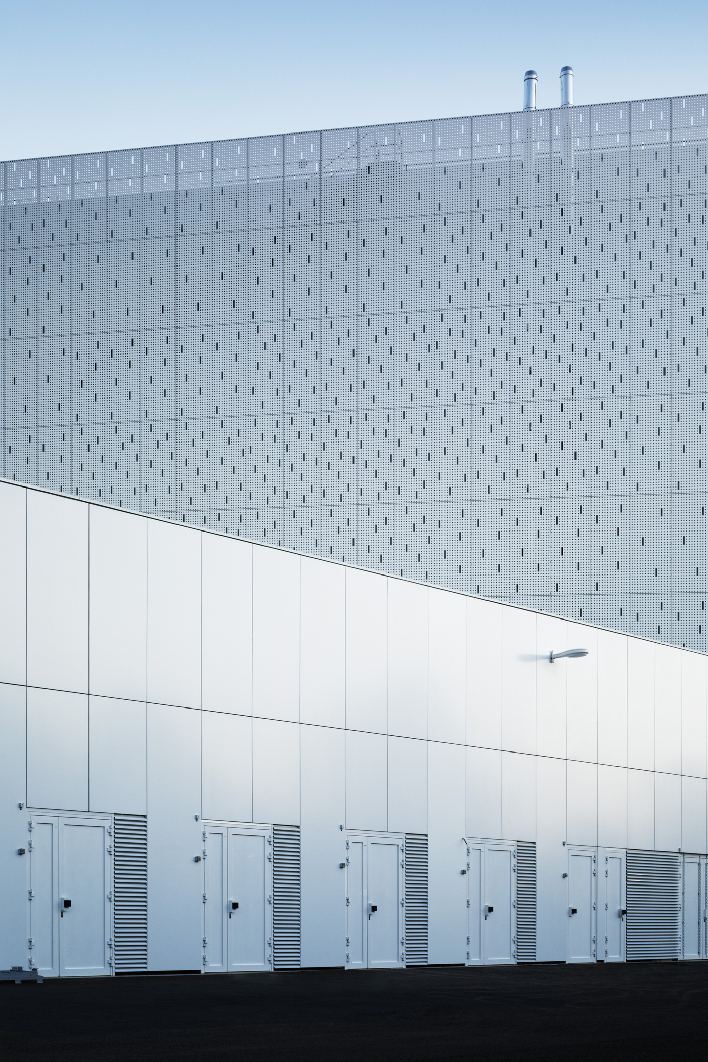 White perforated metal