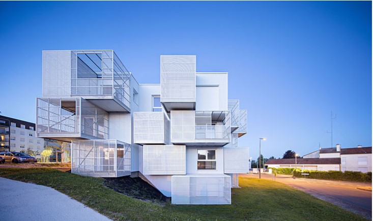 White perforated metal