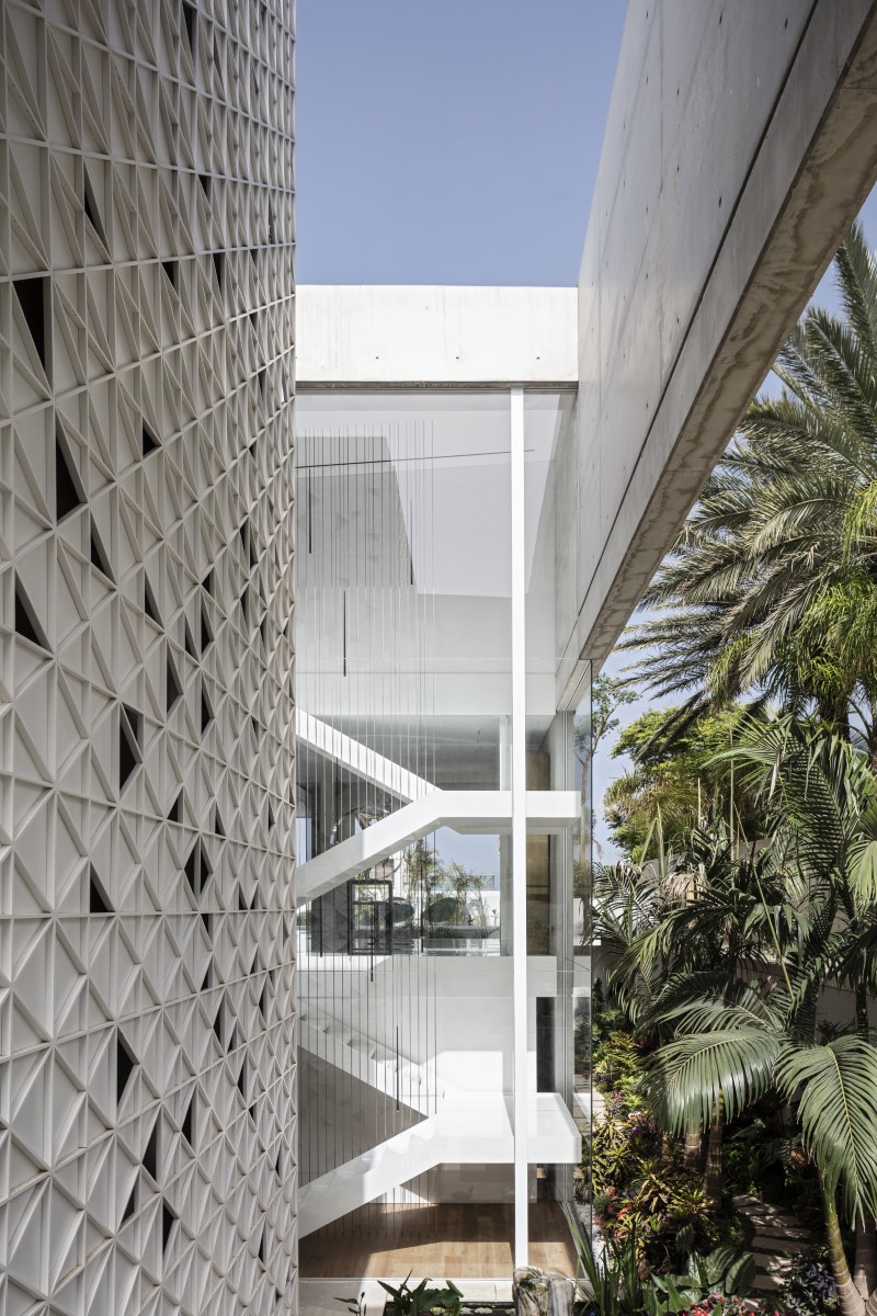 White perforated metal