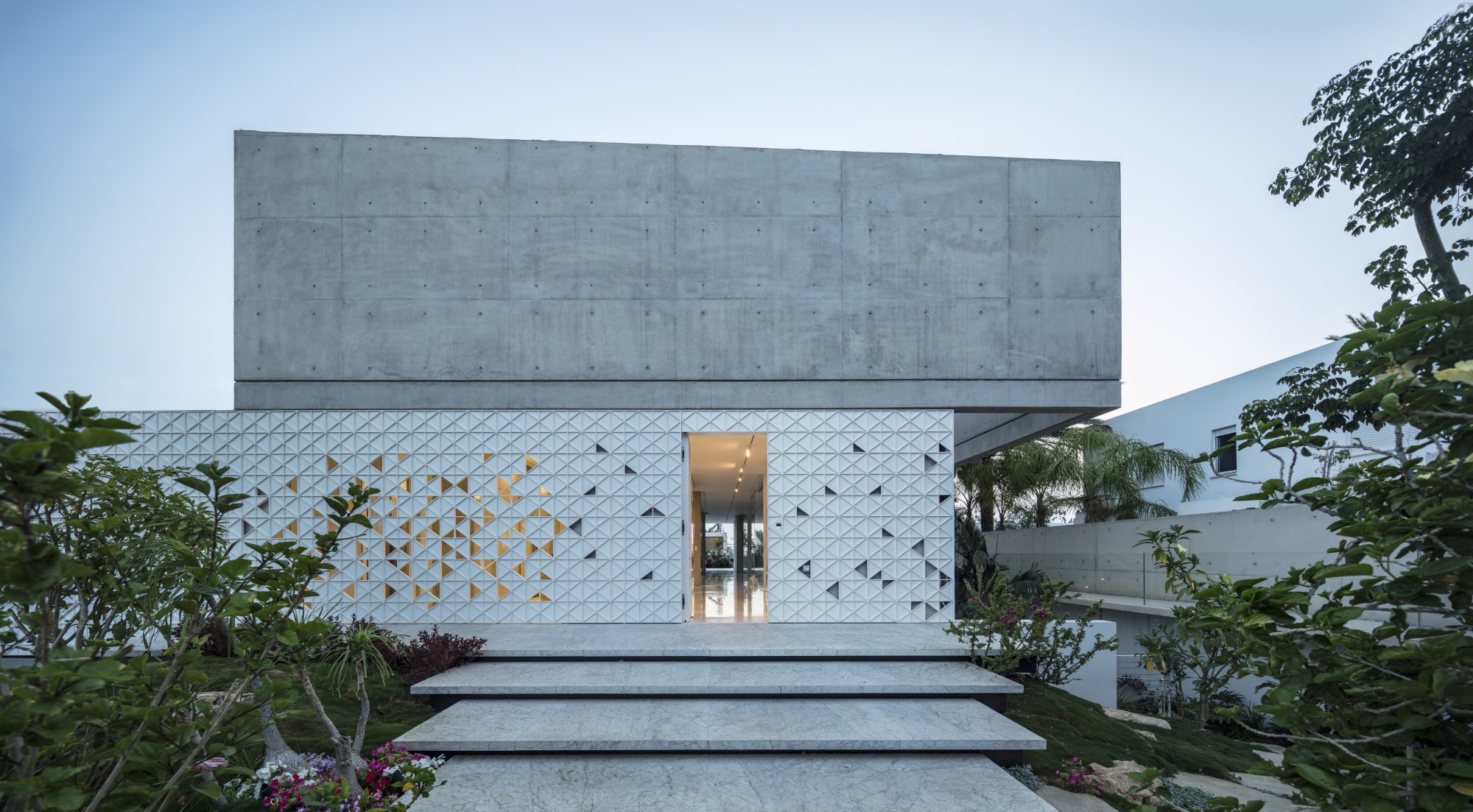White perforated metal