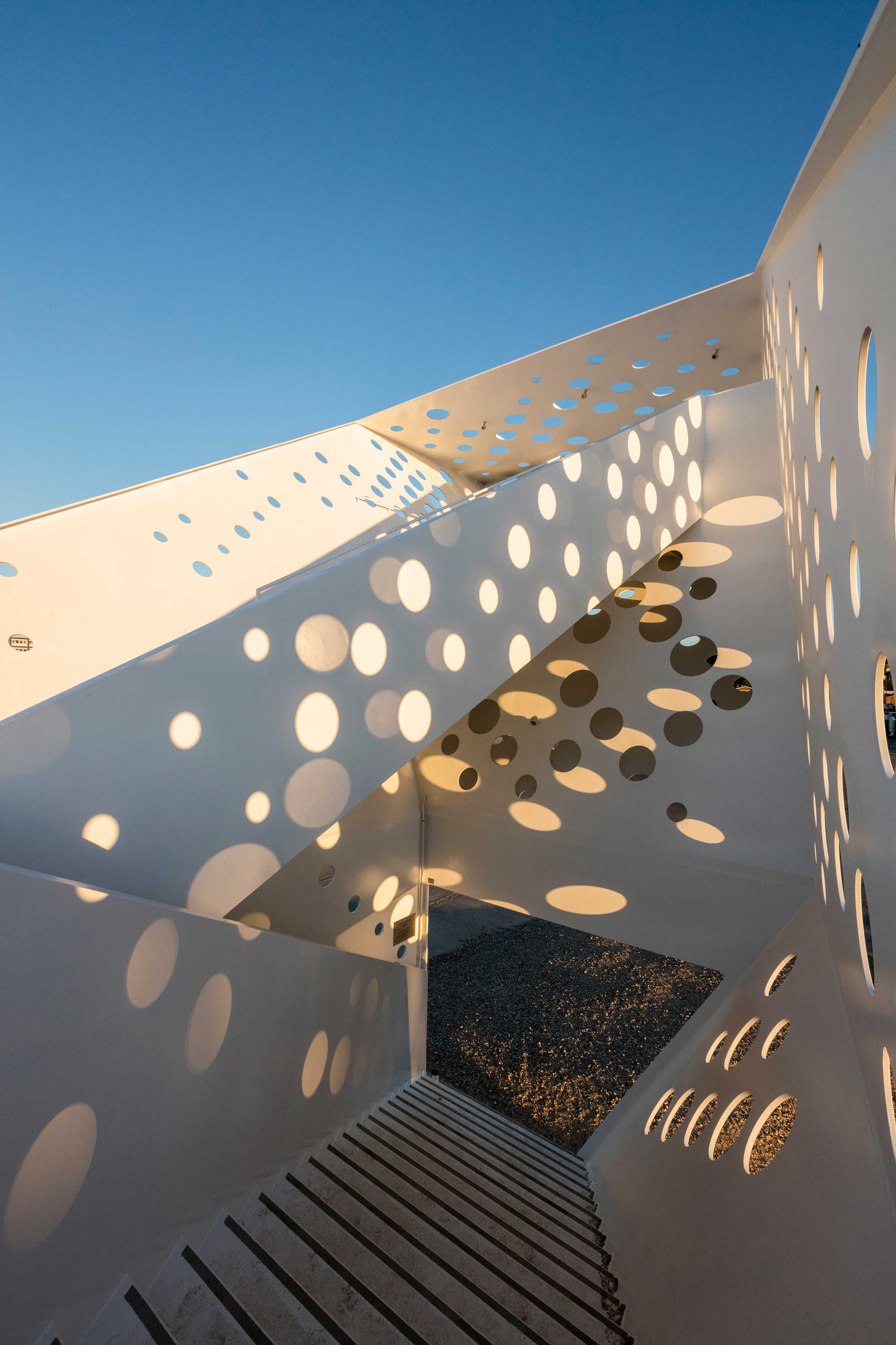 White perforated metal